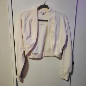 Athleta Cream Studio Open Shrug Wrap Bolero Cardigan L